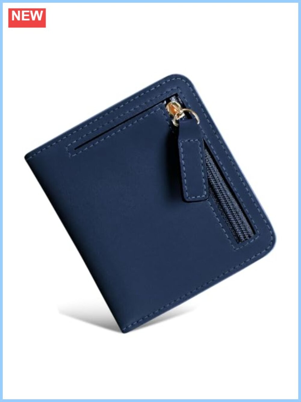 Small RFID Blocking Leather Bifold Compact Card Holder Wallet for Women